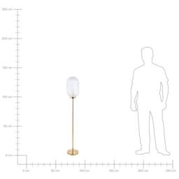 Wyld and Coco Floor Lamp - Gold Iron Base with Textured Glass Shade Modern - thumbnail 8