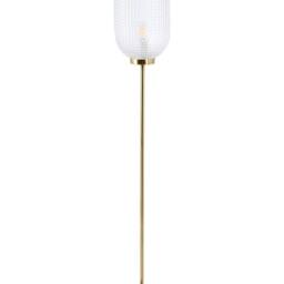 Wyld and Coco Floor Lamp - Gold Iron Base with Textured Glass Shade Modern - thumbnail 2