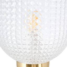 Wyld and Coco Floor Lamp - Gold Iron Base with Textured Glass Shade Modern - thumbnail 5