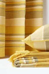 Homescapes Cotton Striped Morocco Cushion Cover in Yellow - Size: 45 cm x 45 cm - thumbnail 5