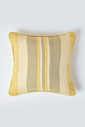 Homescapes Cotton Striped Morocco Cushion Cover in Yellow - Size: 45 cm x 45 cm - thumbnail 1