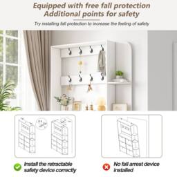 BTM Coat Rack Shoe Storage Cabinet Flip Drawers Entryway Organizer in White - thumbnail 8