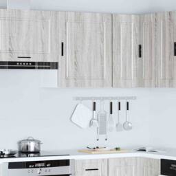 Berkfield Home Kitchen Wall Cabinet¬†Porto Grey Sonoma Engineered Wood in Light Grey - thumbnail 4