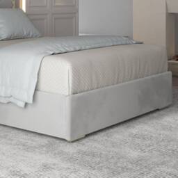 Casani Sudbury Upholstered Soft Velvet Grey Metal Designer Bed Frame - Size: King - thumbnail 7