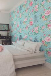 Origin Murals English Rose Wall Mural Matt Smooth Paste the Wall Mural 350cm wide x 280cm high in Blue - Size: W300 cm x H240 cm - thumbnail 1