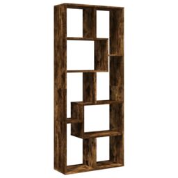 Berkfield Home Room Divider Bookcase Smoked Oak 67x25x161.5 cm Engineered Wood in Brown - thumbnail 2