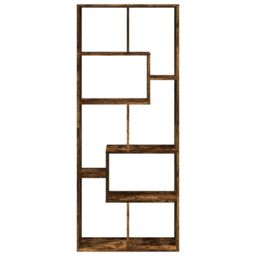 Berkfield Home Room Divider Bookcase Smoked Oak 67x25x161.5 cm Engineered Wood in Brown - thumbnail 5