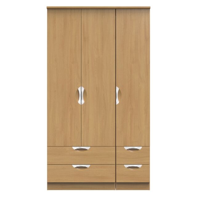 Ready Assembled 2 U Holborn Tall Triple 2 Drawer + Drawer Wardrobe (Ready Assembled) in Brown - image 1