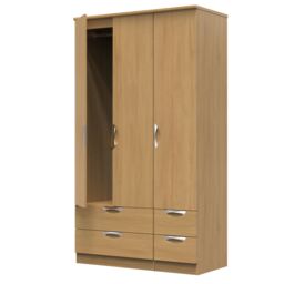 Ready Assembled 2 U Holborn Tall Triple 2 Drawer + Drawer Wardrobe (Ready Assembled) in Brown - thumbnail 5