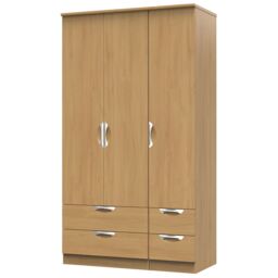 Ready Assembled 2 U Holborn Tall Triple 2 Drawer + Drawer Wardrobe (Ready Assembled) in Brown - thumbnail 3