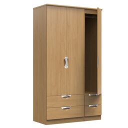 Ready Assembled 2 U Holborn Tall Triple 2 Drawer + Drawer Wardrobe (Ready Assembled) in Brown - thumbnail 6