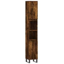 Berkfield Home 3 Piece Bathroom Furniture Set Smoked Oak Engineered Wood in Brown - thumbnail 5