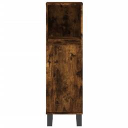Berkfield Home 3 Piece Bathroom Furniture Set Smoked Oak Engineered Wood in Brown - thumbnail 8
