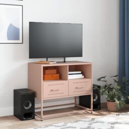 Berkfield Home TV Cabinet Pink 68x39x60.5 cm Steel - thumbnail 3