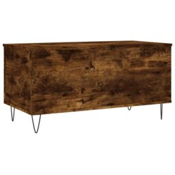 Berkfield Home Coffee Table Smoked Oak 90x44.5x45 cm Engineered Wood in Brown - thumbnail 5