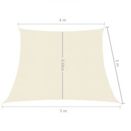 Berkfield Home Sunshade Sail 160 g/m ² Cream 4/5x3 m HDPE in Beige - thumbnail 6