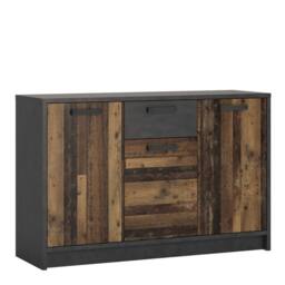 Wyld Haus Whimwick 3 Door 1 Drawer Cabinet Walnut & Dark Matera Grey - thumbnail 3