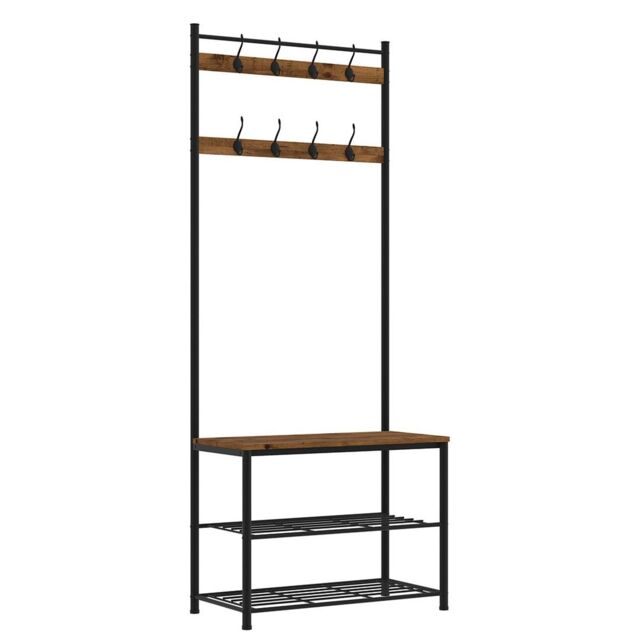 Lemon Pavilion Furniture Ealing Small Hallway Unit - L32.5 x W70 x H175.5 cm - Vintage Pine in Brown - Size: 1 Pack - image 1