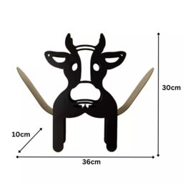 Marco Paul Cow Design Black Metal Toilet Roll Holder for Bathroom Storage - thumbnail 6