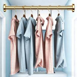 KORVIXA 45-68cm Heavy Duty Extendable Curtain Pole in Gold - thumbnail 4