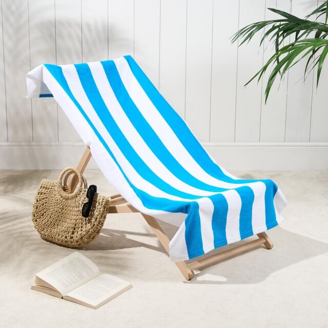 OHS Dino Towel Bath Quick Dry Summer Travel Microfibre Absorbent Swim in Bright Blue - image 1
