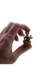 KDMD Brass Saraswati Miniature Statue - 34mm, 22g, Wisdom & Arts Decor in Bronze - thumbnail 2