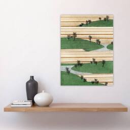 "Artery8 Landscape Hills Pattern Retro Japan Wall Art Print Bijutsukai in Green - Size: W12"" x H16""" - thumbnail 4