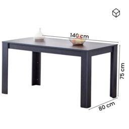 KOSY KOALA Dining Table & 6 Chairs Black Dark Grey 6 Black Velvet Chairs Wood Dining Set Furniture in Brown - thumbnail 8