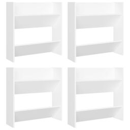 Berkfield Home Wall Shoe Cabinets 4 pcs White 60x18x60 cm Engineered Wood - Size: 60 x 18 x 60 cm - thumbnail 2