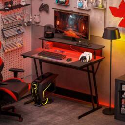 Wyld Haus Tovapa 100cm Black 2 Level LED Gaming Desk - thumbnail 9