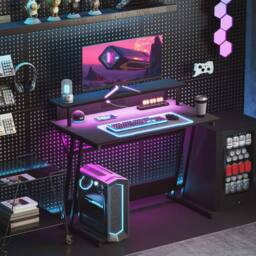 Wyld Haus Tovapa 100cm Black 2 Level LED Gaming Desk - thumbnail 3