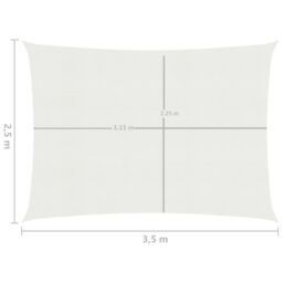 Berkfield Home Sunshade Sail 160 g/m ² White 2.5x3.5 m HDPE - thumbnail 6