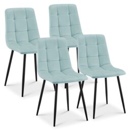 Bravich LTD Zurich Dining Chair - Embossed Velvet in Blue - Size: 4 Pack - thumbnail 1