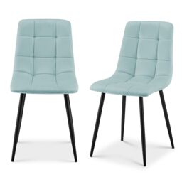 Bravich LTD Zurich Dining Chair - Embossed Velvet in Blue - Size: 4 Pack - thumbnail 3