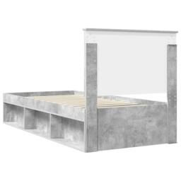 Berkfield Home Bed Frame with Headboard Concerte 90 x 200 cm Solid Pine Wood in Grey - thumbnail 9