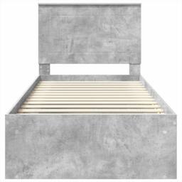 Berkfield Home Bed Frame with Headboard Concerte 90 x 200 cm Solid Pine Wood in Grey - thumbnail 7