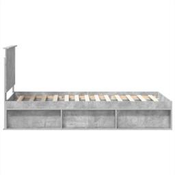 Berkfield Home Bed Frame with Headboard Concerte 90 x 200 cm Solid Pine Wood in Grey - thumbnail 8