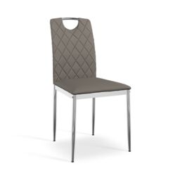 More4Homes Aria Dining Table & Chairs - White Marble Effect Table Top w Chrome Legs + Monza Faux Leather Dining Chair w Chrome Legs Set Of 6 in Grey - thumbnail 6