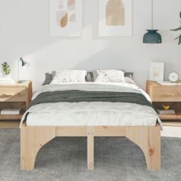 Berkfield Home Floor Bed Frame with Storage Brown 120 x 190 cm Pine wood - thumbnail 5