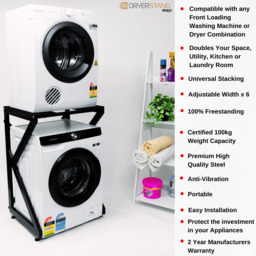 Tumble Dryer Stand Freestanding Black Stacking Kit for Front Loading Machines - thumbnail 4