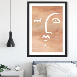 ARTZE Abstract Terracotta Face Framed Print SIZE: A4 with Black Frame - thumbnail 2