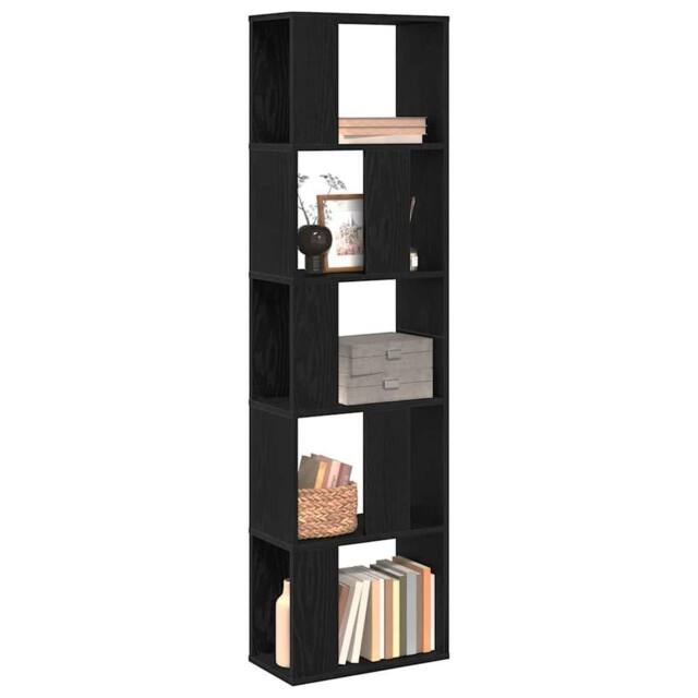 Berkfield Home Modern Bookcase 5-Tier Black Oak 45x23, 5x162, 5 cm Engineered Wood - image 1
