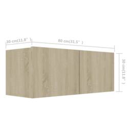 Berkfield Home Practical 5 Piece TV Cabinet Set Sonoma Oak Engineered Wood in Light Tan - thumbnail 7