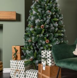Samuel Alexander 6ft (1.8m) Frosted Glacier Pine Snow Tipped Christmas Tree with Pinecones with 710 Tips in Green - thumbnail 2