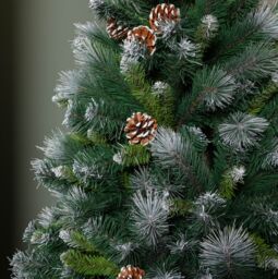 Samuel Alexander 6ft (1.8m) Frosted Glacier Pine Snow Tipped Christmas Tree with Pinecones with 710 Tips in Green - thumbnail 3