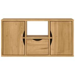 Berkfield Home TV Cabinet with Drawer ODDA 79x24x40 cm Solid Wood Pine in Brown - Size: 79 x 24 x 40 cm - thumbnail 6