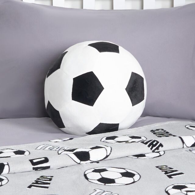 OHS Filled Football Cushion Ball Plush Decorative Kids Bed Pillow Plump Chair Sofa in White - image 1