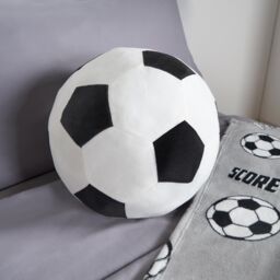 OHS Filled Football Cushion Ball Plush Decorative Kids Bed Pillow Plump Chair Sofa in White - thumbnail 3