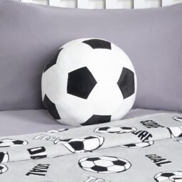 OHS Filled Football Cushion Ball Plush Decorative Kids Bed Pillow Plump Chair Sofa in White - thumbnail 1