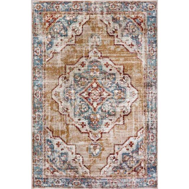 THE RUGS Strozzi Short Pile Rug Oriental Bordered Design, 8mm Pile, Durable - Size: 120 cm x 170 cm - image 1